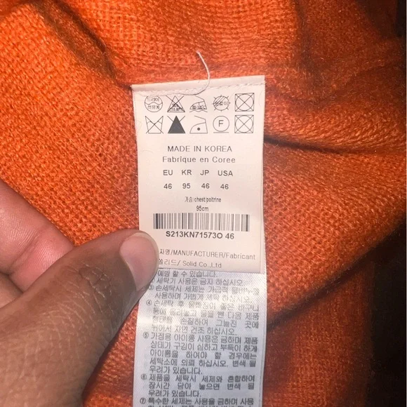 SOLID HOMME Orange Collared Cardigan